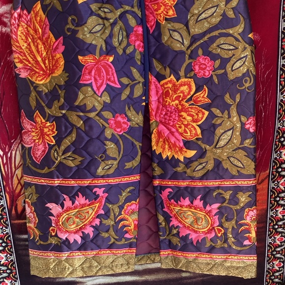 AMAZING groovy vintage 60s 70s quilted paisley floral maxi skirt - Picture 5 of 7